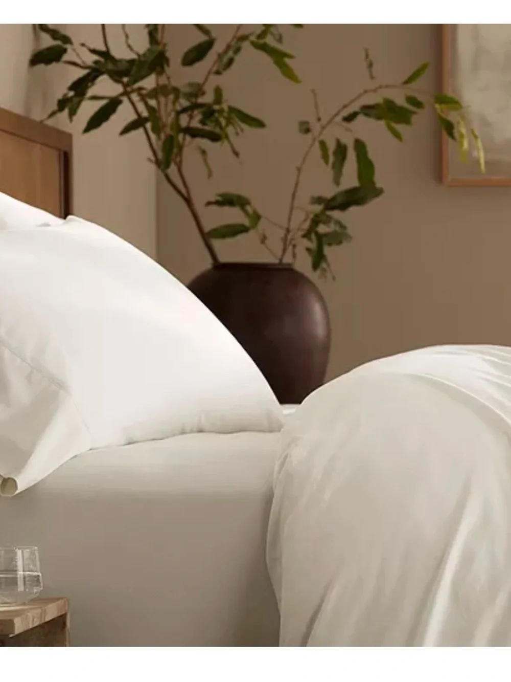 Boll & Branch NWT Signature Cotton Hemmed Pillowcase Set (2)Creme $59 MSRP